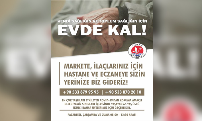Girne Belediyesi'nden 65 yaş üstü üyelere çağrı!