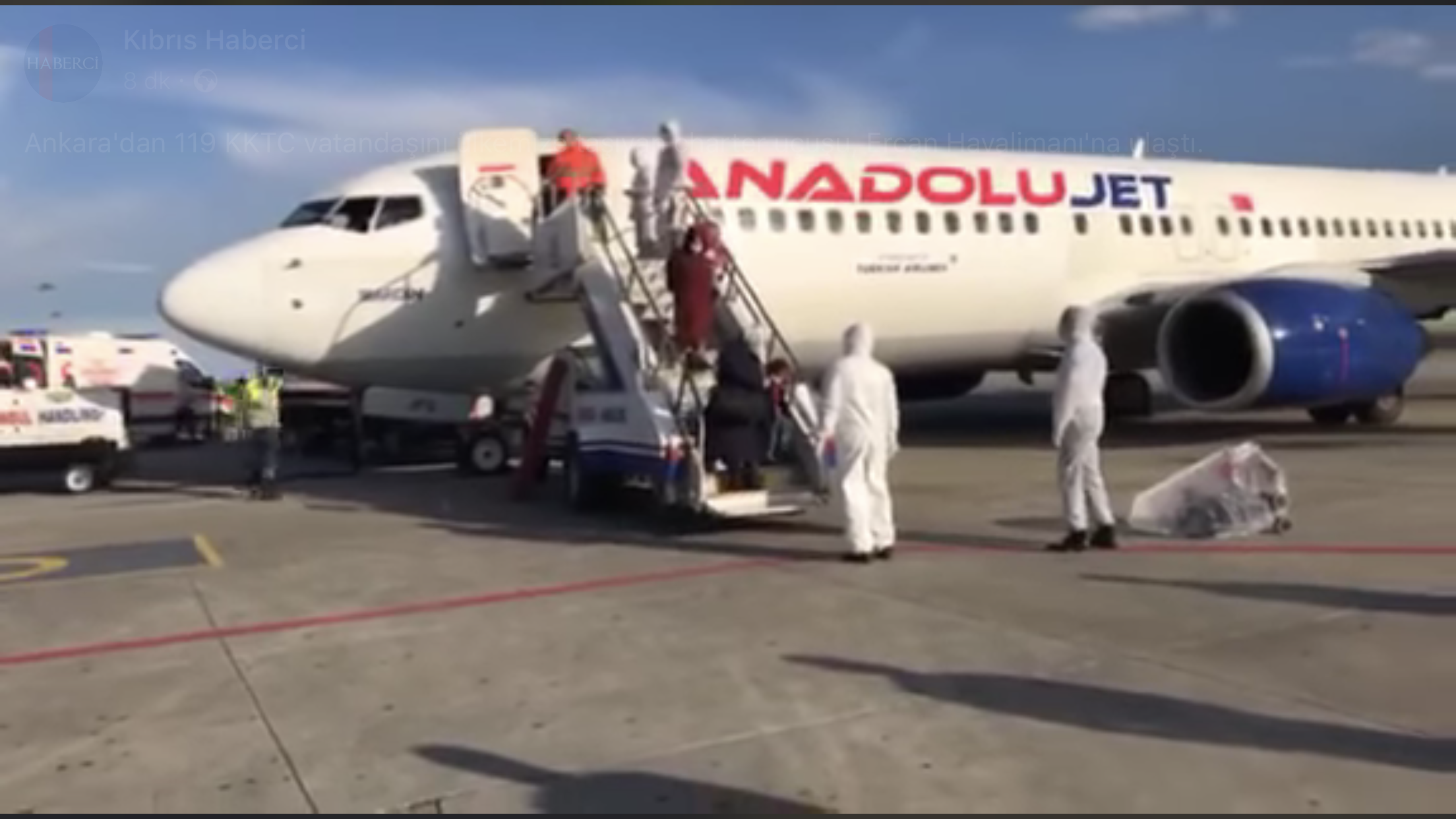 Ve son uçak Ercan'a geldi