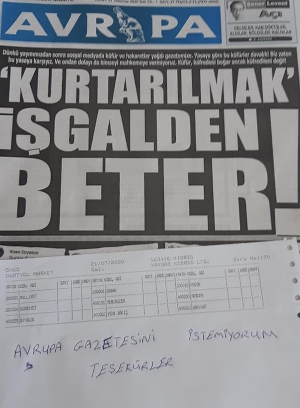Avrupa gazetesine ilk boykot marketten geldi