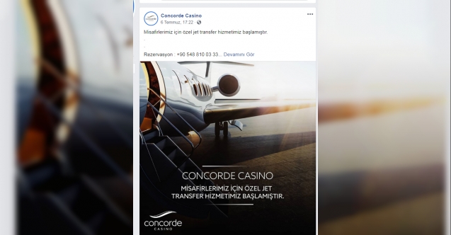 Concorde Casino'dan müşterilere özel jet servisi