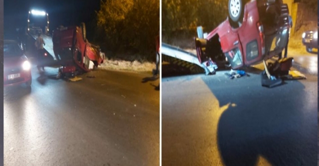 Takla attı, tavanı üzerinde durdu! Sürücü, kaza yerini terk etti
