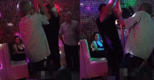 Gece kulübünde iki erkeğin direk dansı şaşırttı