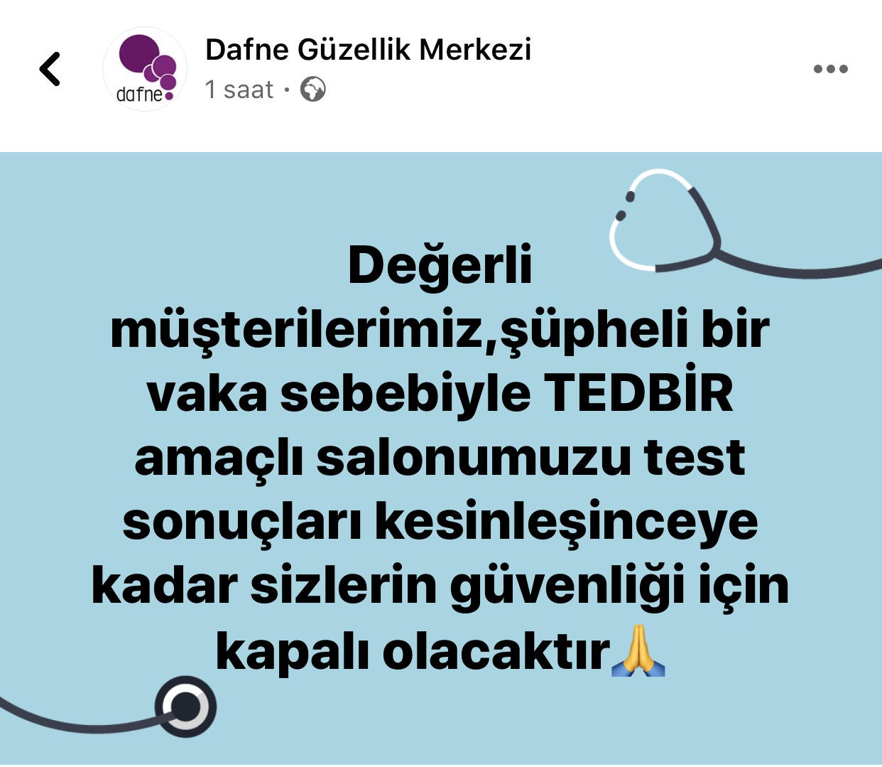 Güzellik salonu, Covid-19 şüphesiyle kapatıldı