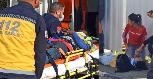 Yolda ikaz yapan işçiye çarptı