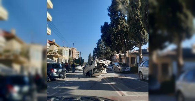 Lefkoşa'nın göbeğinde korkutan kaza