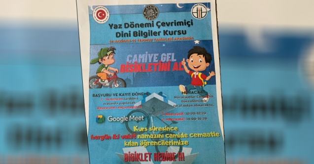 İki vakit namaza bir bisiklet