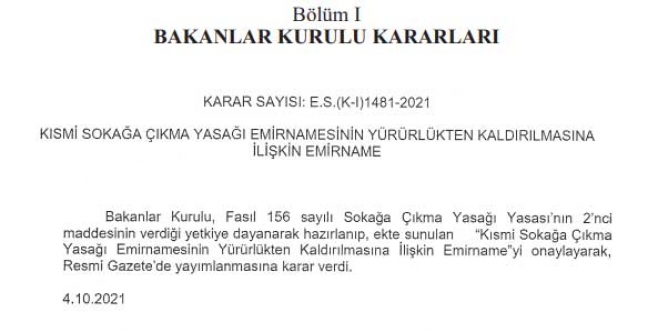 Sokağa çıkma yasağı kalktı