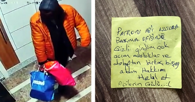 Hırsızın notu: "Hakkını helal et abilerin gülü”