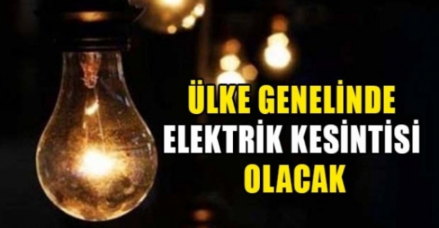 Ülke geneli dönüşümlü kesinti yapılacak