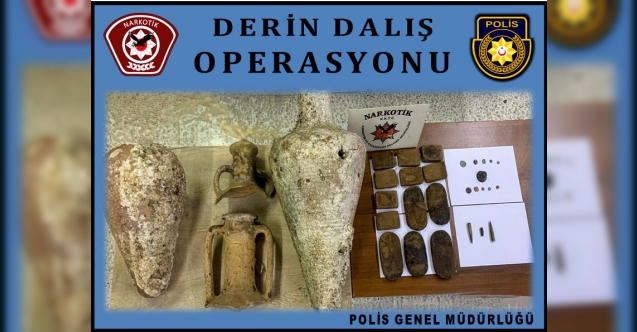 İskele'de “Derin Dalış” Operasyonu: Hem uyuşturucu hem eski eserler...
