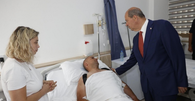 Tatar'dan kaza geçiren polise ziyaret