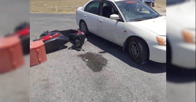 Motosiklet sürücüsü ucuz atlattı