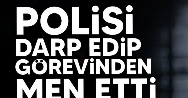 Kadın, kendisini uyaran polisi darp etti
