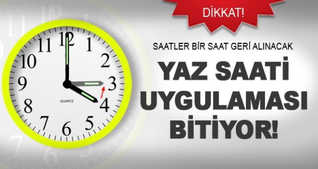 26 Ekim’de saatler geriye alınacak