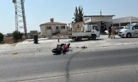 Motosiklet sürücüsü yaralandı