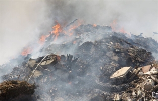 İskele'de çöplükte yangın çıktı