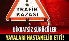 İki kamyon, iki yayaya çarptı