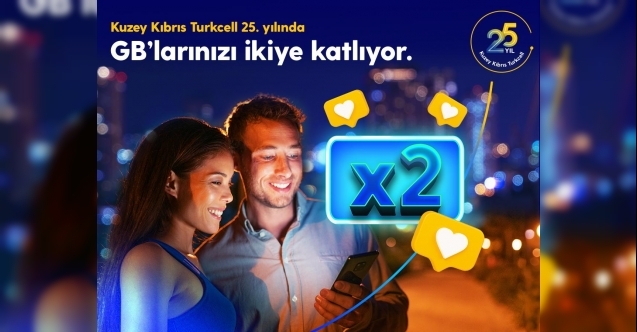 Kuzey Kıbrıs Turkcell 25. yılında interneti ikiye katlıyor!